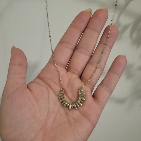 Gold Sun Pendant Necklace - Picture 3 of 3